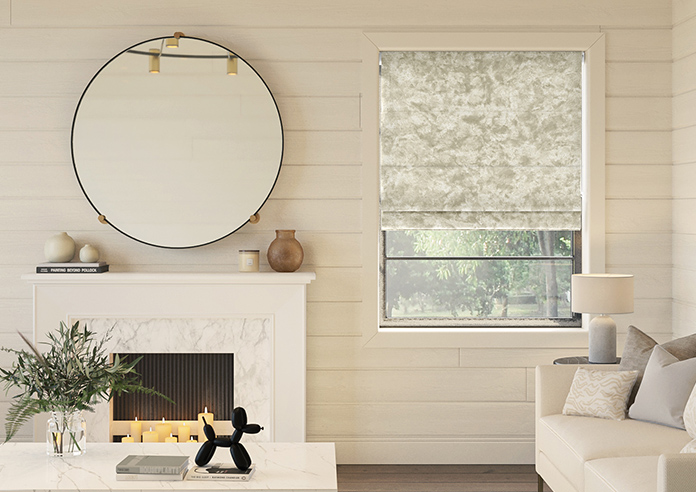 Cyrus Crushed Velvet, Cream - Twist&Fit Roman Blind - Image 3